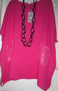 OBSESSION - OVERSIZED - ASYMMETRIC - CERISE TOP - PLUS SIZE - BNWT - Picture 1 of 9