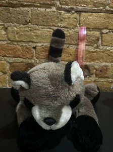 Vintage Noah Ark With Rainbow Star On Paw. Grey, White, And Black Plush Raccoon. - Picture 1 of 3