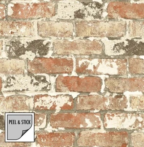 Self-adhesive wallpapers, Design wallpaper, Shabby red brick, Vinyl - Picture 1 of 5