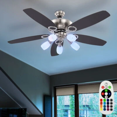 Ventilatore da Soffitto con Illuminazione LED RGB Cambia Regolabile Telecomando - Immagine 1 di 4