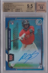 2015 Bowman Chrome Rookie Autographs Blue Refractors Rusney Castillo RC BGS 9.5