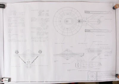 Starship Enterprise Blueprint Plans (Star Trek), Poster, 36" x 21" - Image 1 of 4