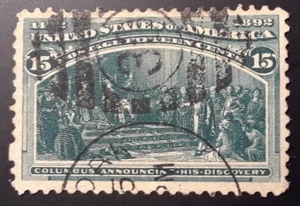 US Scott 238 - 15c Colombiano - Sonido VF/XF 4 sello de gran margen ¡con excelentes cancelaciones! - Imagen 1 de 2