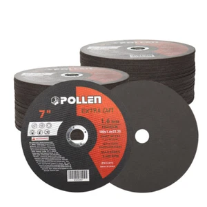 180mm 7"Cut Off Wheels Blades Metal & Stainless Steel Angle Grinder Cutting Disc - Picture 1 of 8