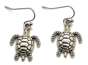 TURTLE CHARM Draht Ohrhänger mit SILBER Haken Schmuck Accessoire SALE - Bild 1 von 3