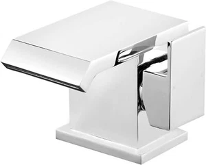 Funime Basin Taps Waterfall Square Mixers Bathroom Sink Mixer Taps Chrome Brass - Picture 1 of 8