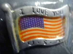 American Flag Pin I Love YOU USA Patriotic Hat Lapel Jacket embellishment - Picture 1 of 7