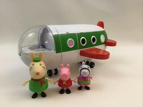Peppa Pig Holiday Plane Jet Airplane W Sounds Talking 2003 W 3 Figures Jazware Cover