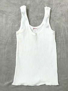 Goldie LeWinter Tank Top Women’s Small White Ribbed Cotton Pre-Owned - Picture 1 of 7