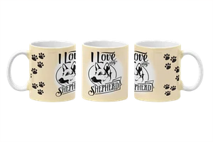 I Love My German Shepard Dog Becher und Untersetzer Set 10 Unzen Becher mit zerschlagsfester Box - Bild 1 von 2