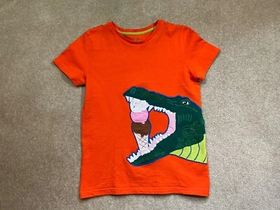 EUC Mini Boden Sz 11 12 Boys Kids S/S Crocodile Aligator Ice Cream Shirt Tee Top - Image 1 of 4