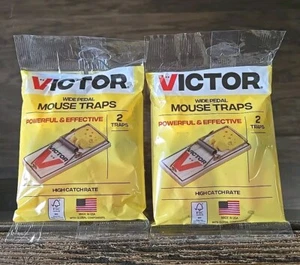 Victor Wide-Pedal Mouse Traps (4 Traps) Powerful And Effective High Catch Rate - Picture 1 of 2