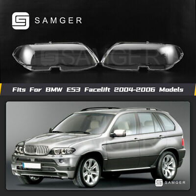 Paar Scheinwerferglas Linsen Streuscheiben Abdeckung Für BMW X5 E53 2004-2006 • 107.77€