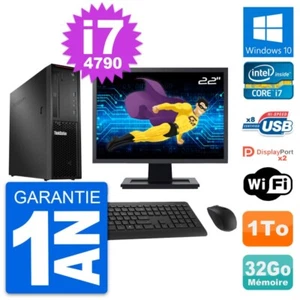 PC Lenovo P300 SFF Ecran 22" Intel i7-4790 RAM 32Go Disque 1To Windows 10 Wifi - Photo 1/8