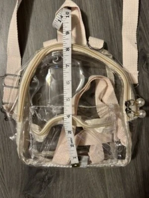 Small Clear Backpack/Crossbody Transparent Stadium Approved Pearl Accents Lights - Image 1 of 4
