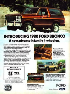 Ford Bronco Family 4 Wheeler Advanced Brown Truck SUV Print Ad 1980 - Picture 1 of 4