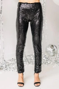 Pantalones de lentejuelas negras - Imagen 1 de 7