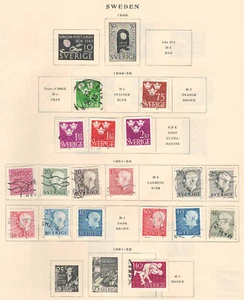 SWEDEN 1949-1952 Very Fine Used Stamps from Quality Old Antique Album - Picture 1 of 2