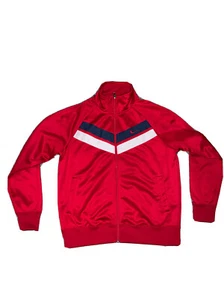 Chaqueta de calentamiento Nike The Athletic Dept cremallera completa para hombre L roja vintage cuello falso - Imagen 1 de 6
