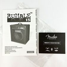 Fender Rumble 15 Amplifier Operators Owners Manual Spanish French Italian German
