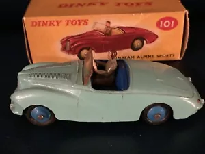 VINTAGE Dinky 101 Sunbeam Alpine tourer realizzato 1957-60 con scatola, Time Capsule - Foto 1 di 13