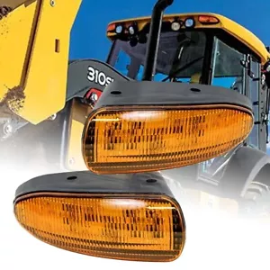 2x LED Ámbar Esquina Techo Ajuste Retroexcavadora John Deere Cargadora 310 410 710 - Imagen 1 de 5