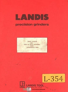 Molinos Landis tipo 2R, con alimentación microtrónica, manual de piezas - Imagen 1 de 2