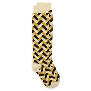 $170 Jil Sander Socks Knee High Jacquard Geometric Printed One Size NEW - Picture 1 of 5