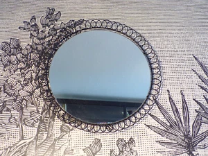ROUND MIRROR STRING-Ø48cm-DESIGN 60-70-VINTAGE - Picture 1 of 5
