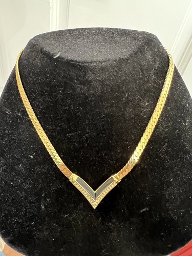 Collana con ciondolo catena strass tono oro Christian Dior