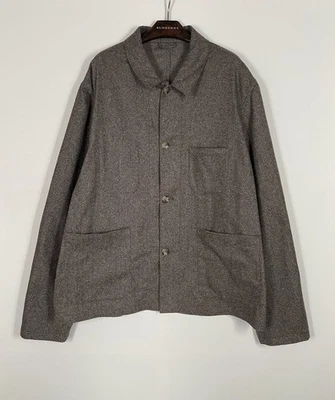 NEXT TAILORING X NOVA FIDES Chore Jacket | Brown Herringbone Wool Blend | XXL - Image 1 of 4