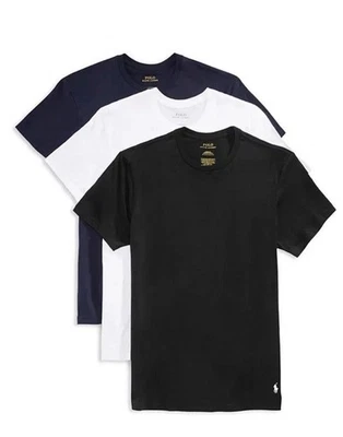 POLO Ralph Lauren Men's Classic Undershirt Fit Cotton Crewneck 3 Pack Multi S - Image 1 of 4