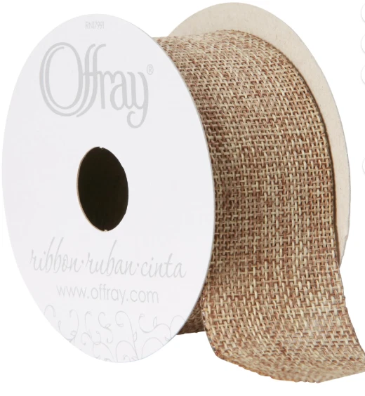 Cinta Offray, Cinta de arpillera tejida natural de 1 1/2 pulgada, 9 pies varios colores nueva Foto 1 de 1
