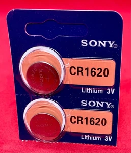 Genuine Sony CR1620 Battery 3V Lithium Coin Cell Battery x2 UK SELLER, SAME DAY - Picture 1 of 2