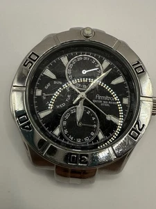 Armitron 41 mm schwarzes Zifferblatt wasserdicht 165 beständig Stahl Herrenuhr Kopf kostenloser Versand - Bild 1 von 2