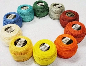 10 Balls DMC #8 Crochet Thread Yarn 95 Yards 10 Different Colors F - Picture 1 of 6