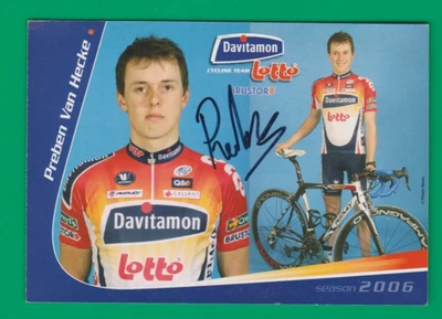 CYCLISME carte cycliste PREBEN VAN HECKE équipe DAVTAMON LOTTO Signée - Photo 1/2