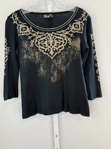 Sugar Vanilla Los Angeles Beloved Burnout Top PM Strass Gothic Y2K USA - Bild 1 von 8