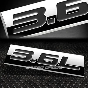 METAL EMBLEM CAR BUMPER TRUNK FENDER DECAL LOGO BADGE CHROME BLACK 3.6L 3.6 L - Picture 1 of 2