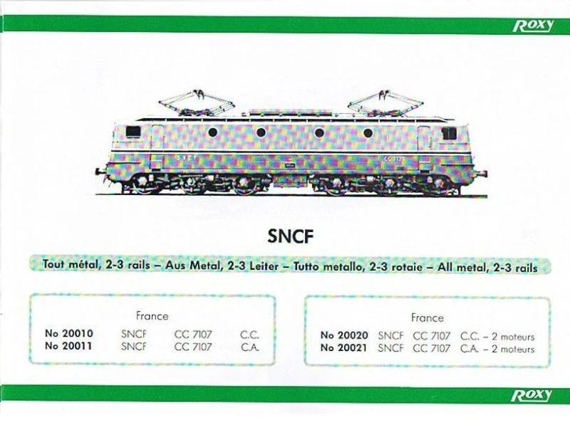 ROXY HO LOCO- CC 7107 - SNCF  - 2 rails en BO ANNONCE NON TERMINEE - Photo 1/1
