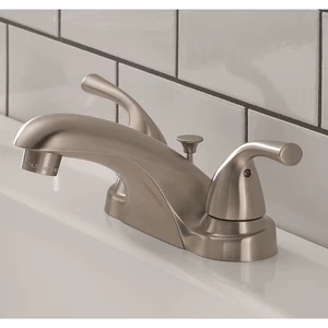 DELTA Foundations (B2515LF-SSPPU-ECO) 4" Mittelset Bad Wasserhahn Nickel gebürstet - Bild 1 von 3