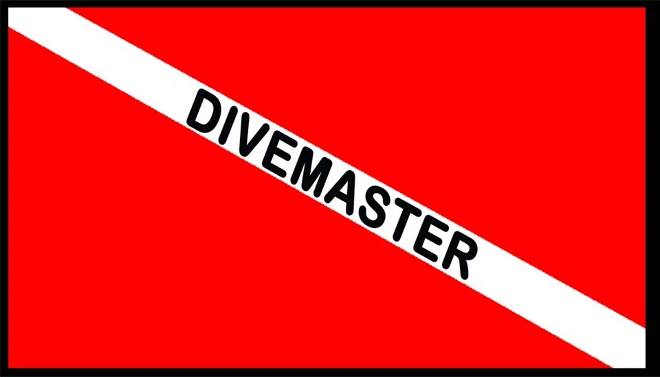 Scuba Flag  Patch W/  Hook & Loop Morale Black Border Divemaster Version - Image 1 of 1