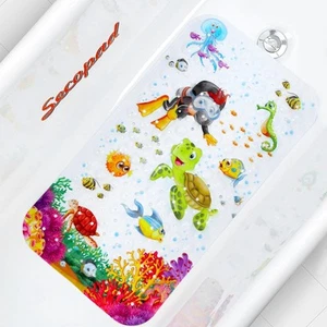 Baby Bath Mat for Tub for Kids, 27.5in x 15in Non Slip Cartoon Bath Tub Showe... - Picture 1 of 6