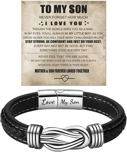 Pulsera nudo infinito Son's, pulsera de cuero para mi hijo de...  - Imagen 1 de 6