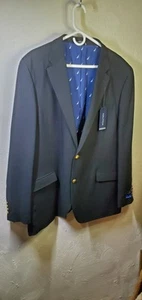 $295 Nautica Branford Navy Blue Sport Coat Blazer Jacket Mens Size 48L - Picture 1 of 20