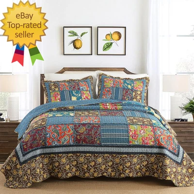 Juego de edredón reversible de cachemira tamaño king colcha acolchada juego de colcha cuenta Foto 1 de 4