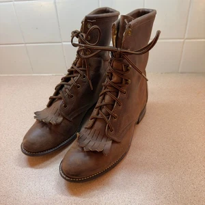 Botas occidentales de colección Laredo para mujer de cuero con cordones con Kilties talla 7 M - Imagen 1 de 10