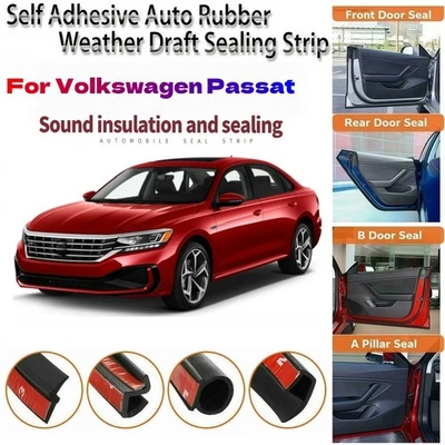 Tiras de sellado de goma para puerta moldura de reducción de ruido de corrientes de aire para Volkswagen Passat Foto 1 de 4