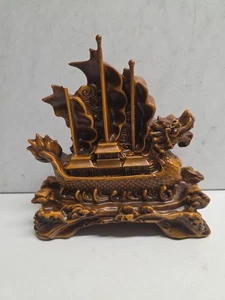 Aufwendige - Vintage - geschnitzte Holzfigur Drachenschiff - detailliert - RAR - Bild 1 von 10