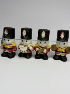 Set Of Four Ceramic Christmas Toy Soldiers With Instruments 2.5” - Picture 1 of 5